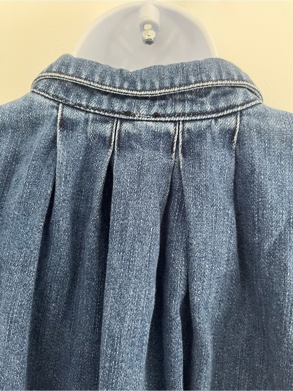 Free People Baby Blues Denim Pintuck Babydoll Tunic Top Dress XS - Picture 6 of 11